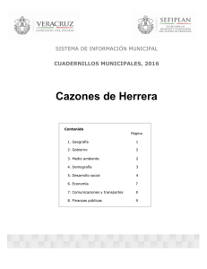 Cazones de Herrera SISTEMA DE INFORMACIÓN MUNICIPAL CUADERNILLOS MUNICIPALES, 2016
