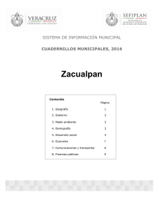 Zacualpan SISTEMA DE INFORMACIÓN MUNICIPAL CUADERNILLOS MUNICIPALES, 2016