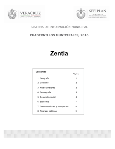 Zentla SISTEMA DE INFORMACIÓN MUNICIPAL CUADERNILLOS MUNICIPALES, 2016