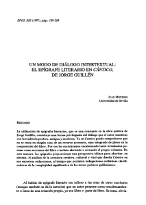 UN MODO DE DIÁLOGO INTERTEXTUAL: CÁNTICO, DE JORGE GUILLEN