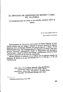 EL EPITAFIO DE DIÓGENES DE SINOPE Y CERC. FR. 54 LIVREA