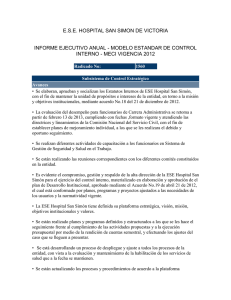 Descargar el informe Informe Ejecutivo Anual Sistema de Control Interno- Vigencia 2012 ESE San Simon Tipo de archivo: pdf Tamaño: 28.8 kB