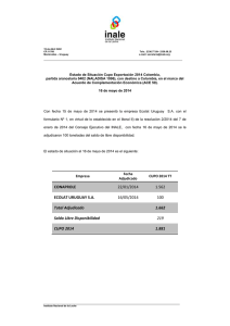 Estado de situación del Cupo de Exportación Colombia 2014- 16-05-2014