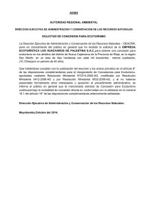 AVISO IMPORTANTE: Solicitud de Concesión para Ecoturismo (2014-10-24)