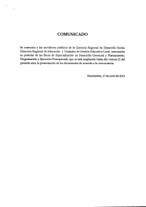 CONVOCATORIA: El Ministerio de Educación convoca a los Servidores Públicos del Gobierno Regional (2013-06-12)