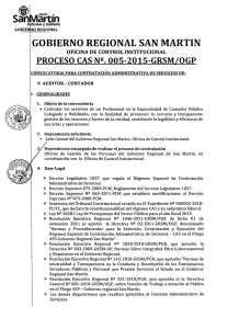 GOBIERNO  REGIONAL SAN  MARTIN PROCESO CAS Nº. 005-2015-GRSM/OGP •
