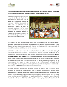Análisis Ex Ante del impacto en la pobreza de proyectos del Gobierno Regional San Martín, para el fomento del desarrollo regional a través de la planificación regional...
