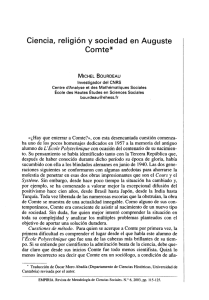 Ciencia, religión y sociedad en Auguste Comte*