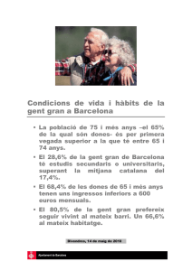 Condicions de vida i hàbits de la gent gran a Barcelona