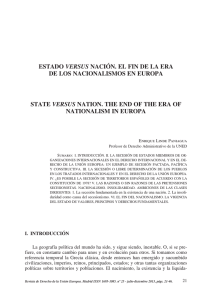 VERSUS de los nacionalismos en europa nationalism in europa Enrique Linde Paniagua