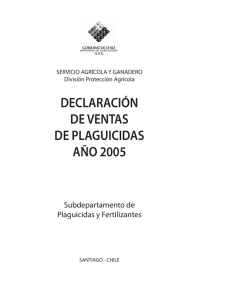 Declaración de venta de plaguicidas de uso agrícola año 2005