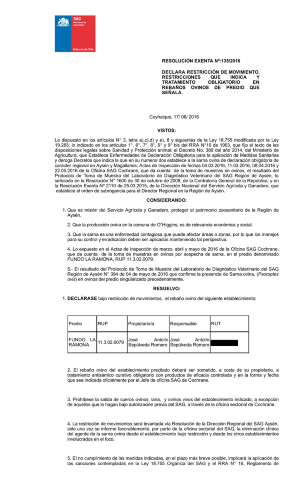 Declara restricción de movimiento restricciones que indica y