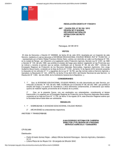 Causa rol N° 1704/2012 Región de O Higgins Recursos Naturales infracción decreto N° 100