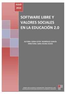 SOFTWARE LIBRE Y VALORES SOCIALES EN LA EDUCACIÓN 2.0