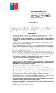 RESOLUCIÓN EXENTA Nº:3015/2016 APRUEBA  MONOGRAFÍA  DE  PROCESO  Y EXCLUYE  DEL 