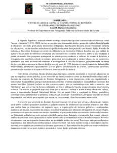 SÃ­ntese da conferencia de XosÃ© Manuel Malheiro sobre a represiÃ³n contra o maxisterio