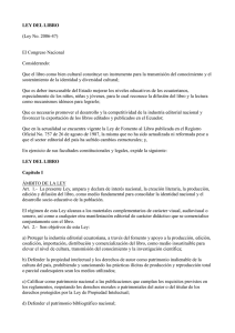 LEY DEL LIBRO (Ley No. 2006-47) El Congreso Nacional