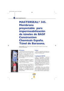 Impermeabilización del Túnel de Barasona con Masterseal 345 de BASF CC España
