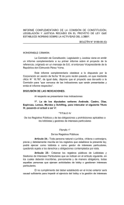 INFORME  COMPLEMENTARIO  DE  LA  COMISIÓN ... LEGISLACIÓN  Y  JUSTICIA  RECAÍDO  EN ...