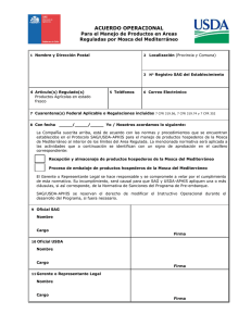 Acuerdo Operacional para el Manejo de Productos en Areas Reguladas por Mosca del Mediterráneo