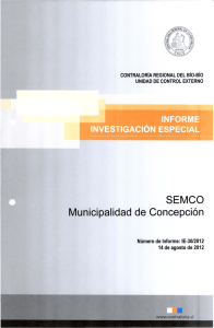 SEMCO Municipalidad de Concepción Número de Informe:  IE-30/2012