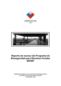 Informe de avance Programa de Bioseguridad para Recintos Feriales, BIOSIF, 2008