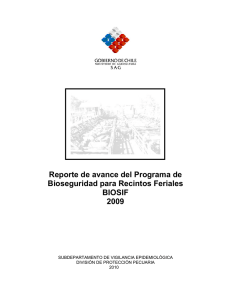 Informe de avance Programa de Bioseguridad para Recintos Feriales, BIOSIF, 2009