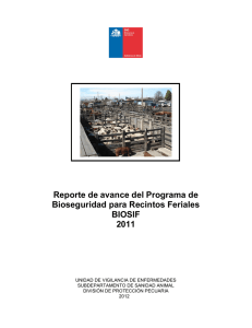 Informe de avance Programa de Bioseguridad para Recintos Feriales, BIOSIF, 2011