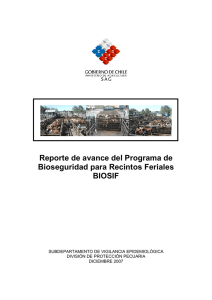 Informe de avance Programa de Bioseguridad para Recintos Feriales, BIOSIF, 2007