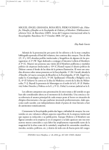 Filóso- edicions Univ. de Barcelona (2009). Actas del Congreso internacional sobre... Encyclopèdie. Barcelona 16-17 Octubre 2008. 247 pp. s.p.