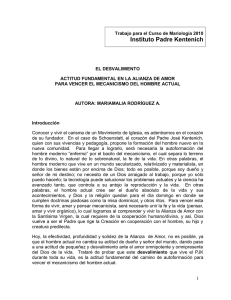El Desvalimiento, actitud fundamental en la Alianza de Amor para vencer el mecanicismo del hombre actual - Rodríguez A. Mariamalia | 150 KB