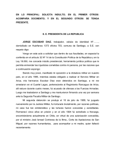 Carta de solicitud de indulto presidencial de Jorge Escobar