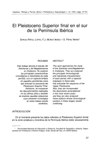 El Pleistoceno Superior final en el sur de la Península Ibérica