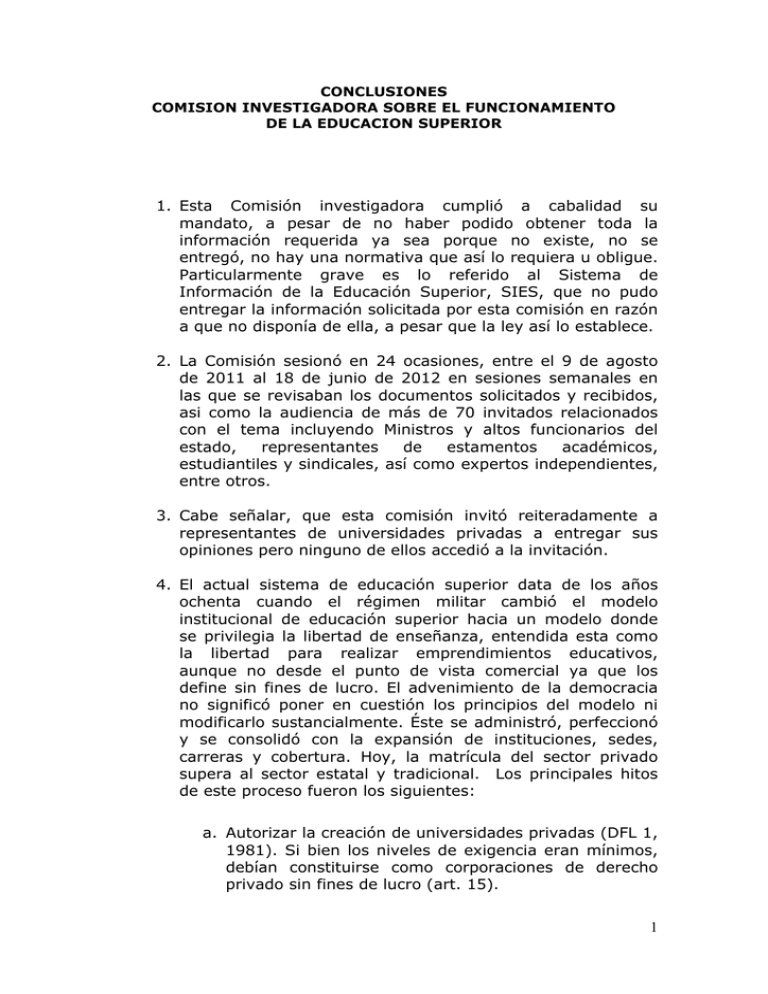 Descargue El Documento Con Las Conclusiones Del Informe De La Comisi N