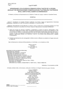 IP/N/lIURY/C/6 Ley N° 16.671 APRUEBANSE LOS ACUERDOS FIRMADOS RESULTANTES DE LA RONDA