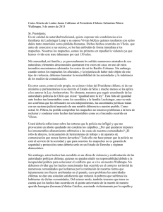 una carta abierta al Presidente Sebastián Piñera