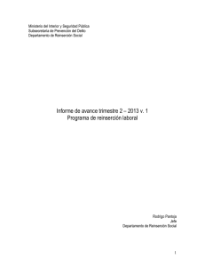 Programa Reinserción Laboral – Informe Trimestre 2 – 2013 
