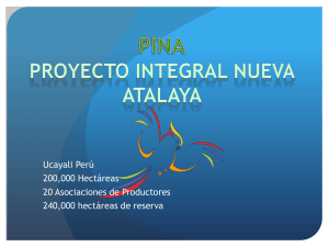 Ucayali Perú 200,000 Hectáreas 20 Asociaciones de Productores 240,000 hectáreas de reserva