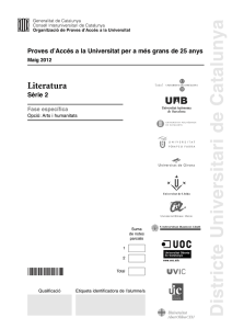 Districte Universitari de Catalunya Literatura Sèrie 2