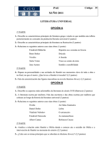 PAU XUÑO 2011 Código:   35 LITERATURA UNIVERSAL