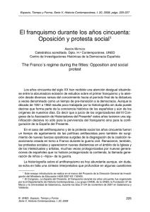 El franquismo durante los años cincuenta: Oposición y protesta social 1