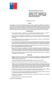 RESOLUCIÓN EXENTA Nº:3010/2016 APRUEBA  MONOGRAFÍA  DE  PROCESO  Y EXCLUYE  DEL 