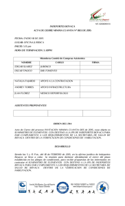 INDEPORTES BOYACA ACTA DE CIERRE MINIMA CUANTIA N° 003 DE 2015  FECHA