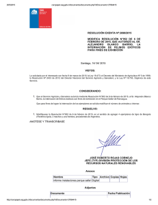 Modifica resolución N° 952 de 6 de febrero de 2015, que autorizó al sr. Alejandro Blanco Barrio, la internación de felinos exóticos para fines de exhibición