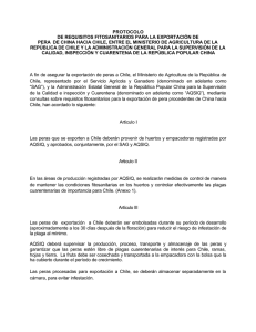 Protocolo de requisitos fitosanitarios para la exportación de pera