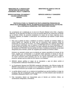 Protocolo para el tránsito de fruta argentina producida en áreas bajo programa oficial de erradicación de moscas de los frutos
