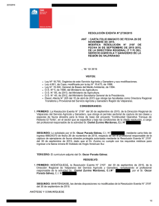 Modifica resolución n° 2197 de fecha 30 de septiembre de 2015 2015, de la Directora Regional (T y P) del Servicio Agrícola y Ganadero de la región de Valparaíso