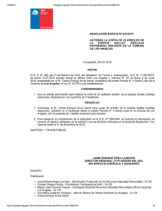 RESOLUCIÓN EXENTA Nº:937/2015 AUTORIZA LA CORTA DE 20 ÁRBOLES DE LA  ESPECIE 