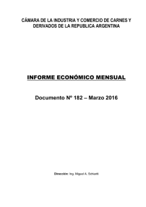 INFORME ECONÓMICO MENSUAL – Marzo 2016 Documento Nº 182