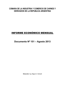 INFORME ECONÓMICO MENSUAL – Agosto 2013 Documento Nº 151